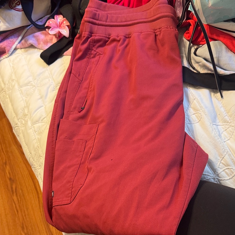Grey's Anatomy Men's Scrub Jogger Pants in Deep Red